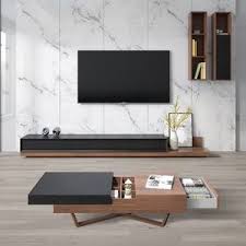 Wholesale Luxury White Movable Tv Cabinet And Round Side Table Combination Nordic Minimalist Living Room W In 2020 Minimalist Living Room Tv Furniture Living Room Wood