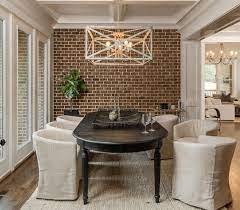 The bricks in the dining room can bring rustic and country feeling. Interior Design Ideas Dining Room Accent Wall Dining Room Exposed Brick Dining Room Accents