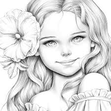 Daisy Queen Coloring Page for Adults Grayscale Coloring Page Instant  Download Lana Green Art JPEG, PDF