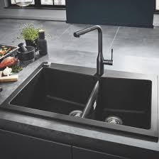 grohe k700 built in sink granite black