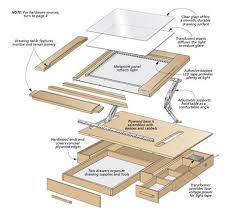 Lighted Adjustable Drawing Table Woodsmith Plans Sketch Out Your Next Project On A Smooth Glass Surface T Drawing Table Woodworking Projects Drawing Desk