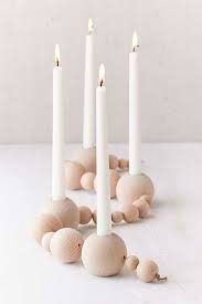 Diy Wood Bead Candle Holder And Then We Tried Beaded Candle Holders Beaded Candle Diy Candle Stick Holder