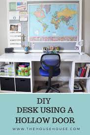 Diy Desk Using The House Housea Hollow Core Door And Cube Storage Kids Room Desk Diy Desk Hollow Core Doors