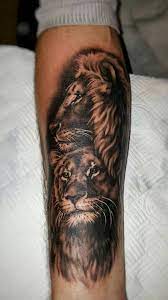 Lion And Lioness Tattoo By Emil At Holy Grail Tattoo Studio Tattoos Lion And Lioness Tattoo Lioness Tattoo