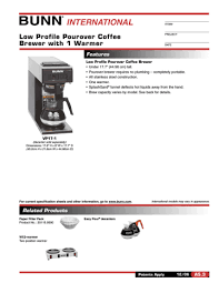 Page 2 specified herein, to repair or, at bunn's sole option, replacement or refund. How To Use Bunn Coffee Maker Vp17