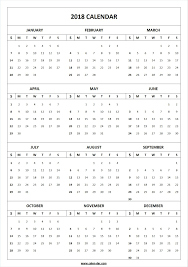 Year 2018 Printable Calendar Blank Template Printable Yearly Calendar 2018 Printable Calendar Calendar 2019 Printable