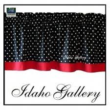 black and white polka dot valance