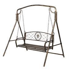 Fanback garden swing sets 4 or 5 ft. Rustic Bronze Finish Metal Swing Frame Weight Capacity 441 Lbs Henf Outdoor Patio Porch Swing Frame Garden Iron Art Double Holders Swing Frame Without Swing Chair Patio Seating Porch Swings
