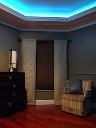 Proceed with the installation of the crown molding, butting its backside against the strip and nailing it in place. Crown Molding With Led Up Lighting Interior Design Concepts Ceiling Decor Pool Rooms