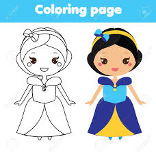 Simply do online coloring for preschool princesses birthday picture coloring pages directly from your gadget, support for ipad, android tab or using our web feature. Princess Coloring Page Color The Picture Educational Children Royalty Free Cliparts Vectors And Stock Illustration Image 96233665