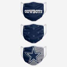 Dallas Cowboys 3 Pack Face Cover In 2021 Dallas Cowboys Decor Dallas Cowboys Hats Dallas Cowboys