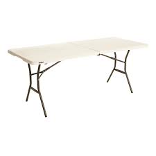 The best 6 foot centerfold folding table. Lifetime 6 Ft Fold In Half Table Almond 80454 The Home Depot