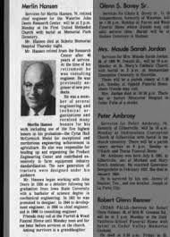 obit of Merlin Hansen