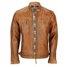Xposed Mens Real Leather Washed Brown Black Vintage Zipped Smart Casual Biker Jacket Amazon Co Uk Cl Brown Leather Jacket Men Leather Jacket Men Biker Jacket