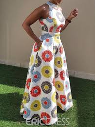 Ericdress Print Floor Length Sleeveless Standard Waist Pullover Dress 1399997 Latest African Fashion Dresses African Print Fashion Dresses African Maxi Dresses