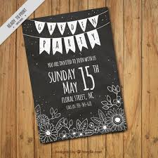 download garden party card with flowers in blackboard style for free party card cards garden party