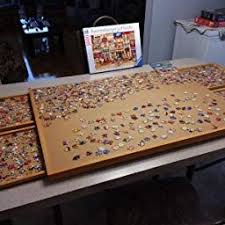 Bits And Pieces Puzzle Board With Drawers Jumbo Size Wooden Puzzle Plateau Smooth Fiberboard Work Surface Four Sliding Drawers Complete This Puzzle Storage System Puzzle Accessories Amazon Knutselen