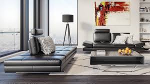 Bentley Black Top Grain Leather Modern Sofa Set With Loveseat Zuri Furniture