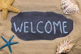 Word Welcome Written on the Sand Stock Image - Image of rest, texture:  33286199