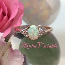 Antique 18ct gold opal and diamond ring, australian opal pinky ring olliesopals 5 out of 5 stars (290) sale price $542.68 $ 542.68 $ 638.45 original price $638.45 (15% off) free shipping add to favorites antique 18ct yellow gold opal and diamond ring size m 1/2 or u.s 6.5. Rose Gold Diamond Opal Ring Alphavariable