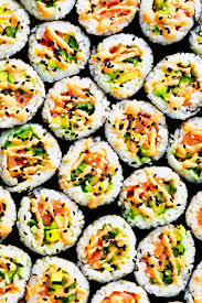 Layer salmon, cream cheese, and avocado on the rice, and roll it up tightly. How To Make Sushi Rolls Maki Rolls Gimme Some Oven