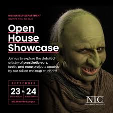 Join us for our Open House Showcase! Discover the incredible artistry  behind prosthetic ears, teeth, and nose projects, all crafted by our  talented makeup students. 🗓️ September 23rd, 3:45