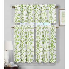Duck River Dawn Apple Green Faux Linen Kitchen Curtain 58 In W X 15 In L In 2 Piece Dakag 12 11036 The Home Depot