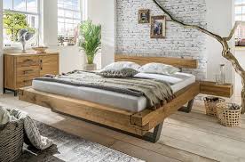 Schwebe Balkenbett Madea Massive Eiche Schwebendes Bett Schwebebett Zimmer