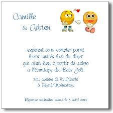 Carte Couple Emoticons Lutin Faire Part