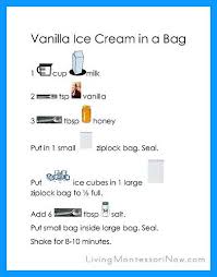 Montessori Inspired Natural Ice Cream In A Bag Natural Ice Cream Cooking In The Classroom Vanilla Ice Cream