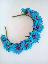 Cornflower Crown Blue Cornflower Wild Flower Headband Flower Etsy Blue Flower Crown Floral Crown Floral Crown Wedding