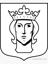King Saint Eric, Coat of Arms of Stockholm, capital of Sweden, Black Print  (Svenska landskap) " Sticker for Sale by Landskapsbutiken .com