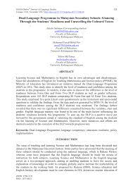 The recently implemented dual language program (dlp) policy in malaysian schools may require teachers involved the recent reversal in language instruction policy in malaysia through. Pdf Dual Language Programme In Malaysian Secondary Schools Glancing Through The Students Readiness And Unravelling The Unheard Voices