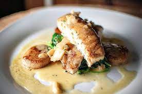 Drizzle the dish with sesame oil and a good squeeze of lime. Feeding Andy Halibut W Spinach Scallop Citrus Beurre Blanc Halibut Recipes Food Halibut