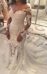 Sparkly Mermaid Long Sleeves Wedding Dresses Off The Shoulder V Neck Appliques Bridal Gowns Long Sleeve Mermaid Wedding Dress Long Sleeve Wedding Dress Lace Bridal Gowns