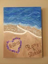 Beach Canvas Painting Wedding Gift Canvas Painting Diy Diy Painting Easy Canvas Painting
