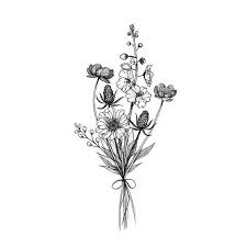 Black And White Illustrations On Instagram Illustration By Alicelovesdrawing Flowertattoos Flower Tattoos Wildflower Tattoo Flower Tattoos Small Flower Tattoos