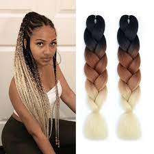 To make it look more graceful, take a strand of blue ombre hair and twist it over the elastic to hide it. 24 100g Pink Purple Blue Brown Color Synthetic Ombre Braiding Hair Crochet Jumbo Braid Hair Crotchet Pre Stretched White Women Jumbo Braids Aliexpress