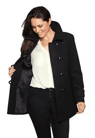 There is nothing more classic than a camel coat, and nothing more chic. Womens Black Leatherette Trim Jacket K927