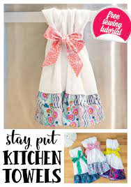 Kitchen towel hanger free sewing pattern. Stay Put Kitchen Towels They Don T Slip Off Free Sewing Tutorial Sewcanshe Free Sewing Patterns Tutorials