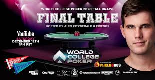 Many poker players have turned their job or hobby into a more creative and productive endeavor, making video content out of their poker adventures and posting in the form of video blogs, or vlogs, on youtube. World College Poker 2020 Fall Brawl Final Table Streaming Saturday Dec 12 Poker News