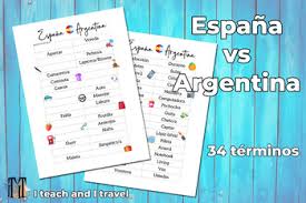 22 jun 2021 01:00 location: Espana Vs Argentina Vocabulario By Iteachanditravel And Central Pencil