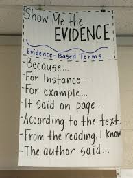 Show Me The Evidence Anchor Chart Evidence Classroom