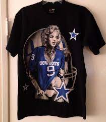 Marilyn Monroe Dallas Cowboys Mens Medium Shirt Tony Romo 9 Black T Shirt Dallascowboys Dallas Cowboys Funny Cute Couple Outfits Dallas Cowboys