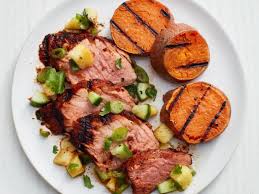 Grilled Pork Tenderloin And Sweet Potatoes Recipe Grilled Pork Tenderloin Grilled Pork Sweet Potato Recipes