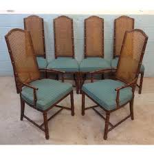 Henredon Vintage Faux Bamboo Cane Back Dining Chairs Dining Chairs Faux Bamboo Chair