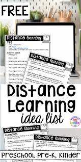 Distance Learning Idea List For Preschool Pre K And Kindergarten Pocket Of Preschool Distance Learning Online Preschool Online Learning