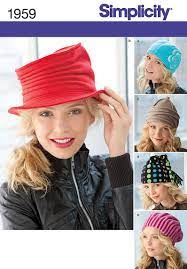 Simplicity 1959 Misses Fleece Hats In Three Sizes Fleece Hat Pattern Fleece Hats Hat Patterns To Sew