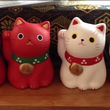 'beckoning cat') is a common japanese figurine which is often believed to bring good luck to the owner. Good Luck Cat Figurines At A Chinese Tea Shop In Sf Luck Cat Cute Cats And Dogs Lucky Cat