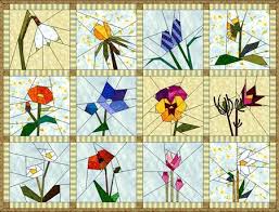 Flower Paper Piecing Patterns Available At Eq Boutique Paper Piecing Patterns Paper Piecing Paper Pieced Quilt Patterns